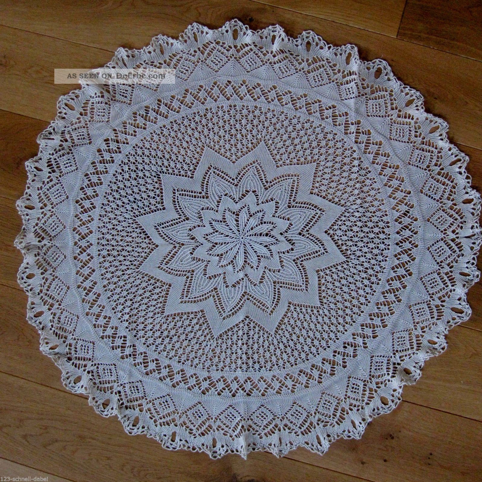 Feinste Handarbeit Runde Tischdecke Ca.  88 Cm Stern In Der Mitte Perfekt Tischdecken Bild