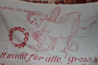 , Weihnach Idee,  Antik Wandbehange Rot Engel Stickerei,  Spruch Bild