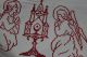 , Weihnach Idee,  Antik Wandbehange Rot Stickerei Tischwäsche Bild 3