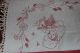, Weihnach Idee,  Groß Antik Leinen Tischdecke,  Tolle Antik Rot Stickerei,  Fransen Tischdecken Bild 3