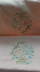 Schöne Alte Decke,  Rosa,  Feine Florale Stickereien,  Handarbeit Tischdecken Bild 1