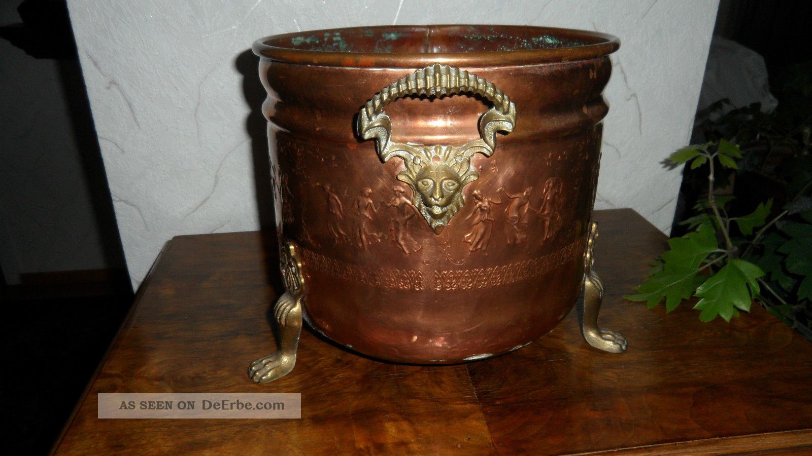Jugendstil Tatzenfüße Xxl Kupfer Kübel Übertopf Blumenkübel Topf Kupfertopf Haushalt Bild