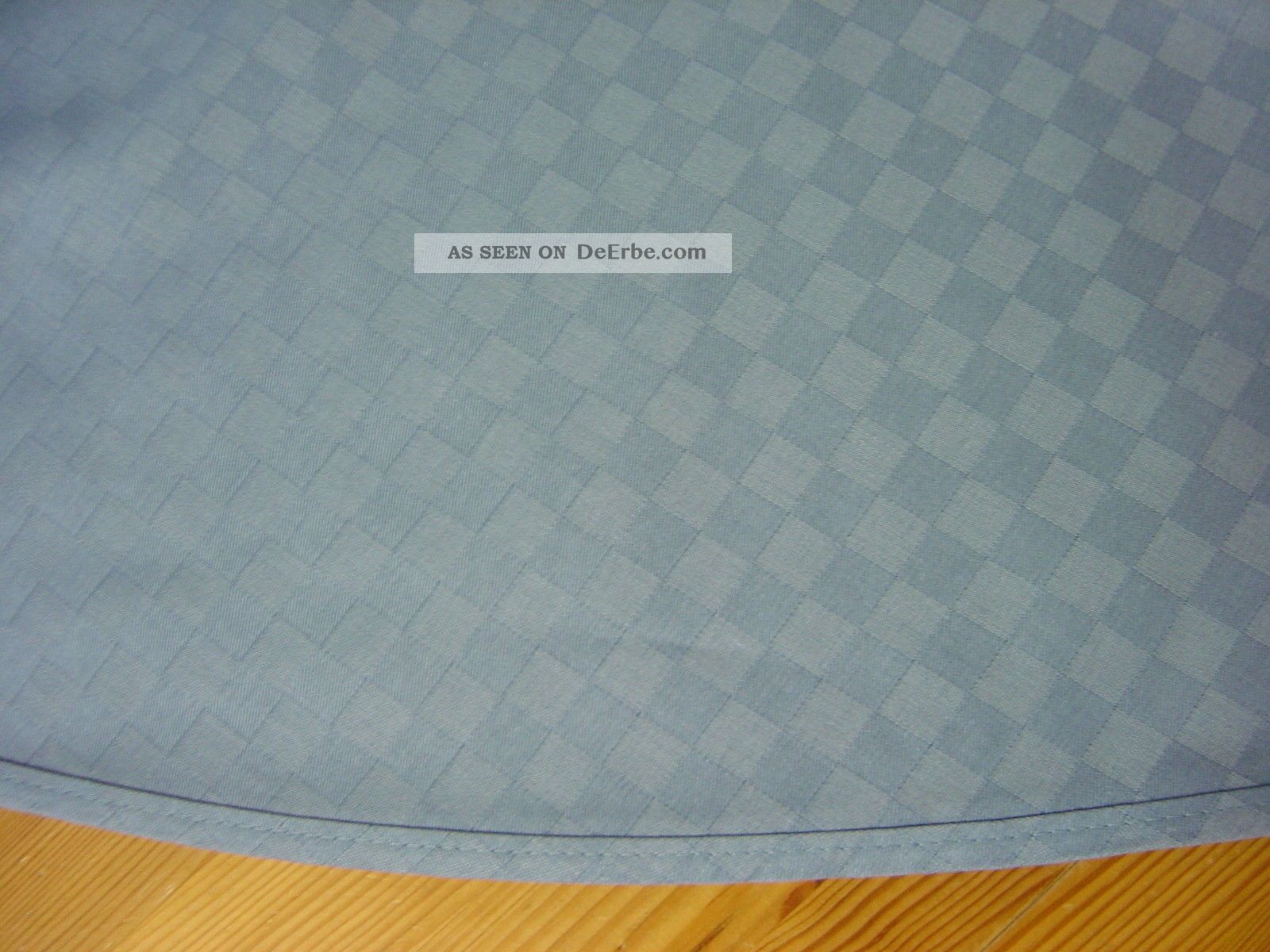 Damast - Tischdecke,  Blau,  Einwebmuster: Kästchen,  Oval 155 X 214 Cm,  Unbenutzt Tischdecken Bild