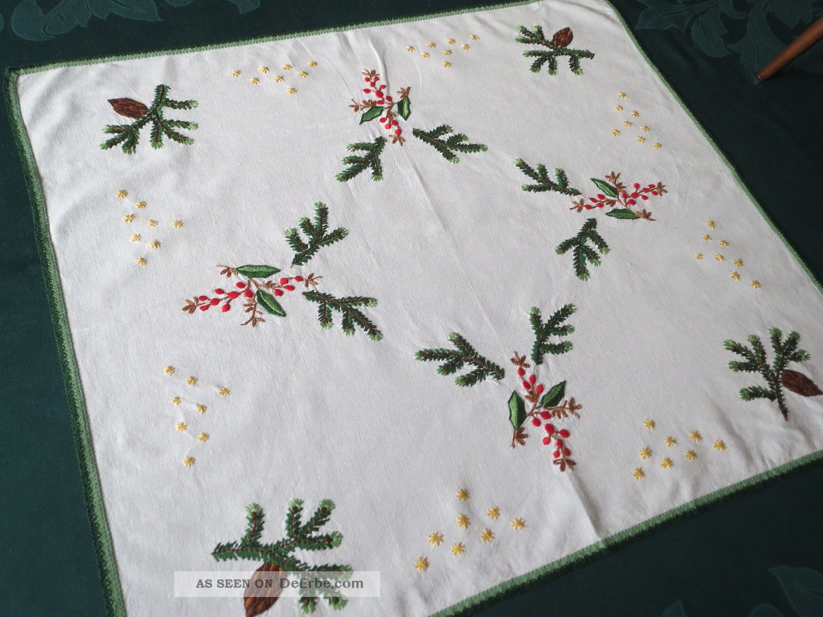 Mitteldecke Tischdecke Weihnachten Handarbeit Stickerei Borte 76 X 68 Cm Tischdecken Bild