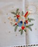 Alte Weihnachtstischdecke Weiß Bestickt,  Hand Umhäkelt 80x80 Cm Top Tischdecken Bild 1