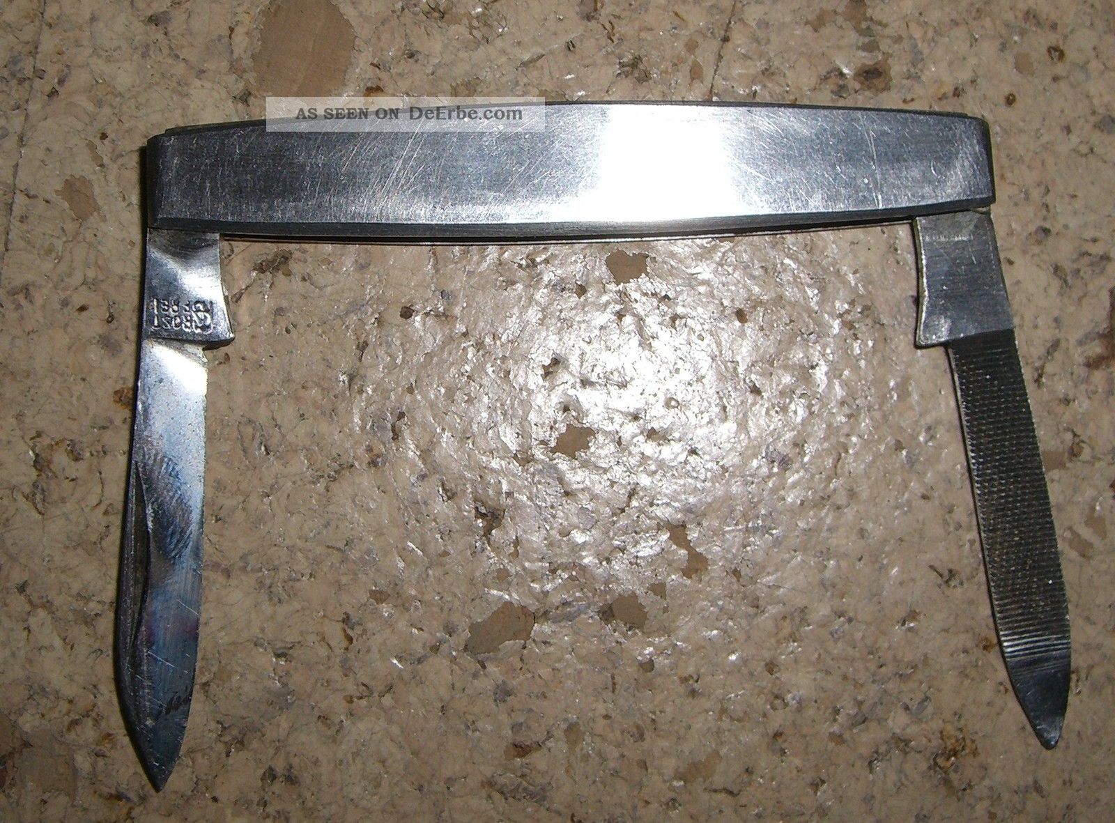 Altes Kleines Taschenmesser 65 Mm Lang Silberfarbenes Edelstahl Haushalt Bild