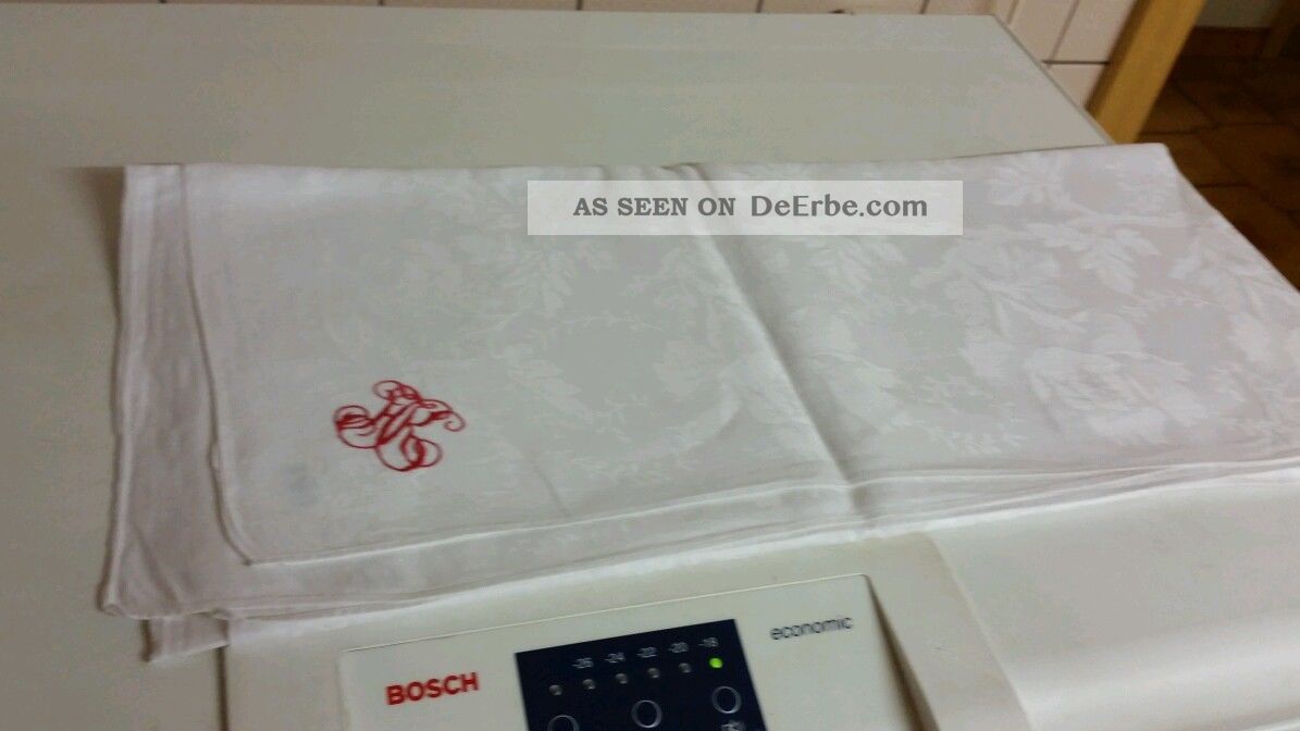 Tischdecke Alt Monogramm Uralt Damast ??? Zucker Tischdecken Bild