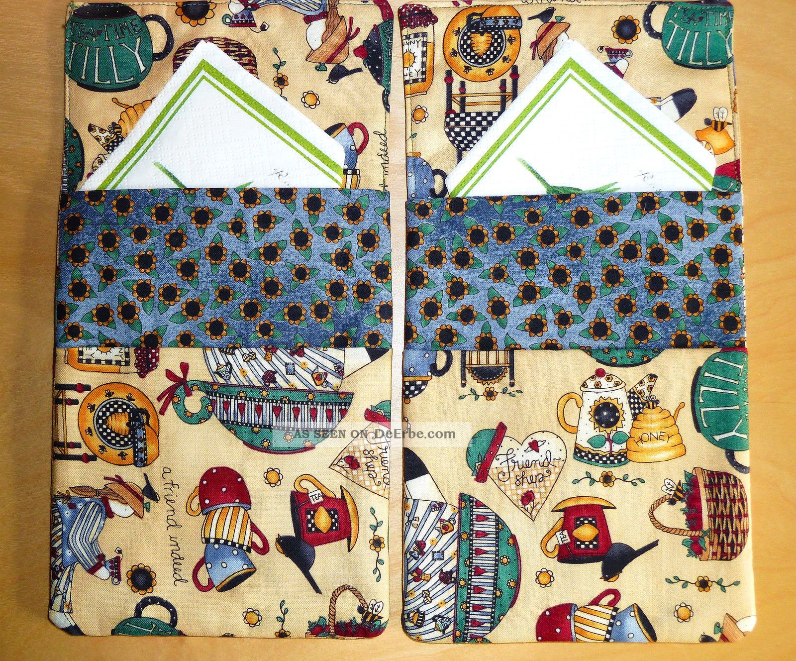 2 Bestecktaschen Aus Stoff Für Einen Schön Gedeckten Tisch | Baumwolle M.  Vlies Tischwäsche Bild