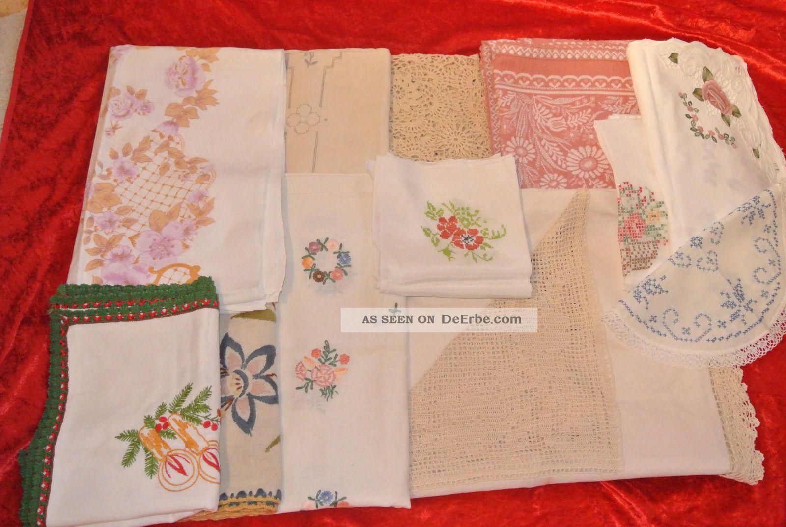 Sammelsurium,  Konvolut Tischwäsche,  Tischdecken,  Läufer,  Deckchen,  Handarbeit Tischdecken Bild