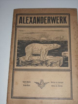 Eismaschine Von Alexanderwerk ; Gebrauchsanweisung Um 1920 Bild