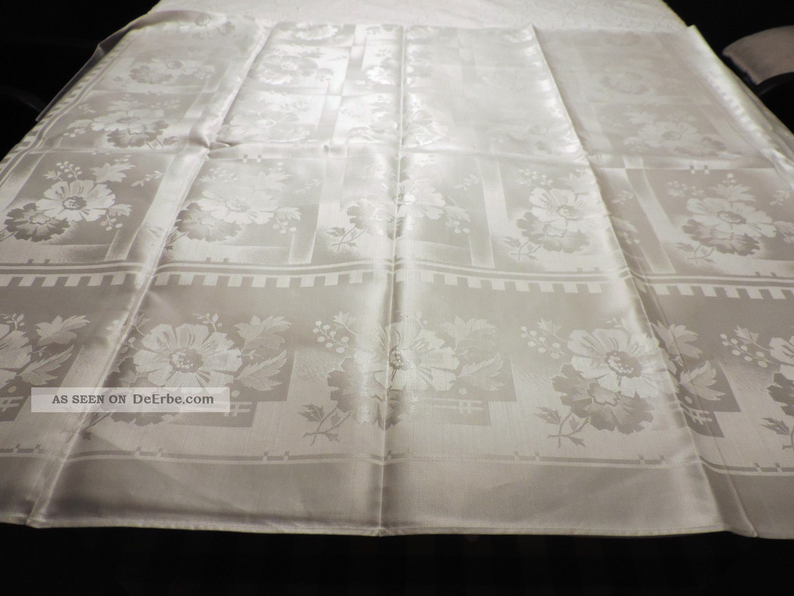 Weißes Tischtuch Glänzender Leinen Damast? Unbenutzt Ca 127 X 160 Cm Tischdecke Tischdecken Bild