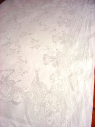 Damast - Tafeltuch,  Tischdecke,  Weiß,  128 X 265 Cm,  Einwebmuster Bild