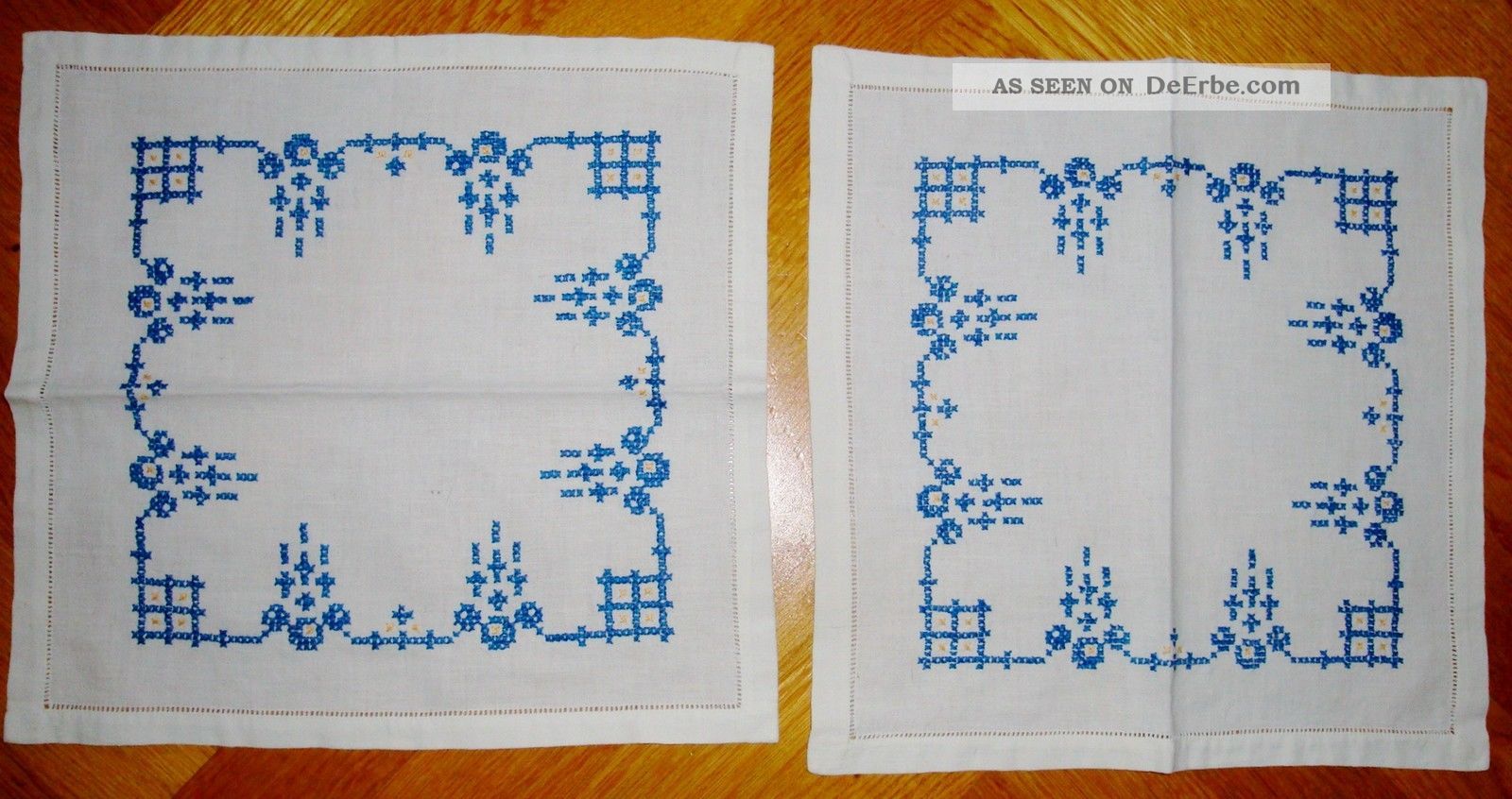 2 Identische,  Kleine Deckchen.  Handarbeit.  Um 1900 Tischdecken Bild
