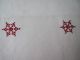 Tischläufer Handarbeit Feine Stickerei Sterne Rot Auf Weißem Leinen Top Erhalten Tischdecken Bild 2