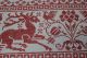 Rot Bestickter Wandbehang - Rehe Im Wald - Roter Kreuzstich,  Spitze,  Handarbeit Tischdecken Bild 1