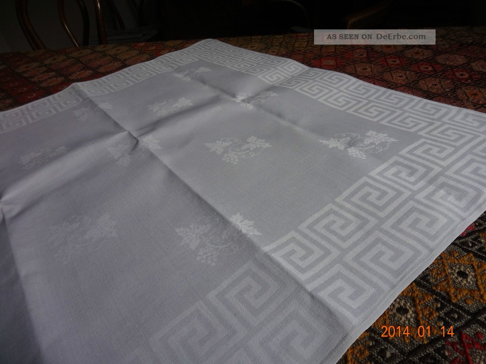 Antike Tischdecke - Mitteldecke - - Leinen - 75 X75 Tischdecken Bild