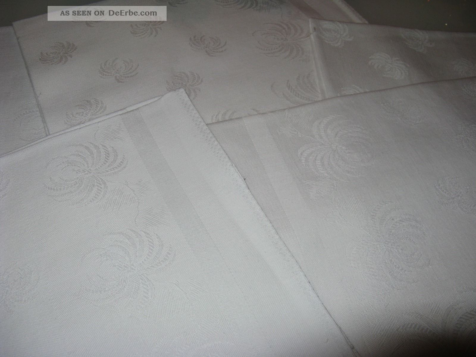 5 Große Uralte Servietten Leinen Tischwäsche Bild