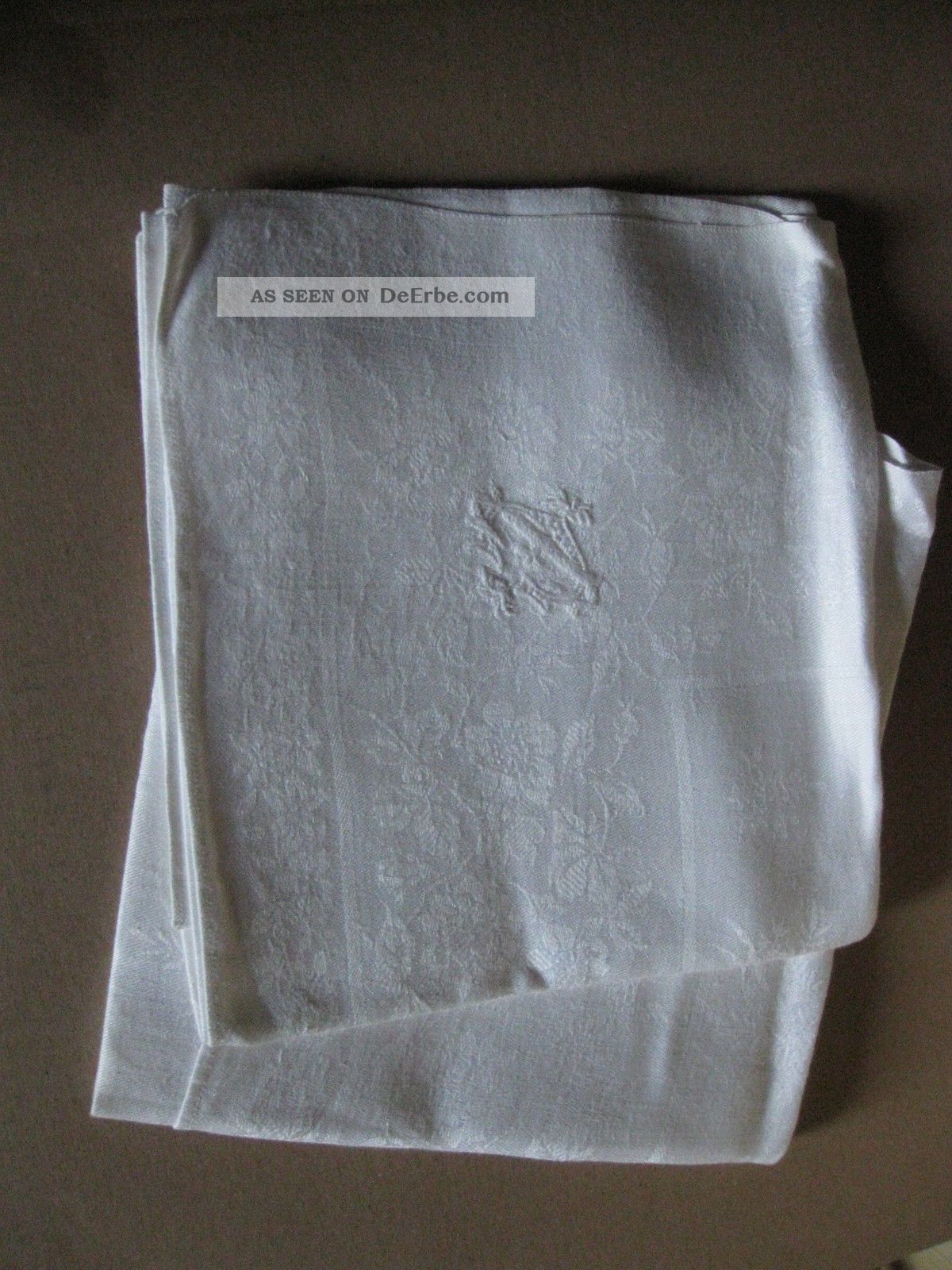 2 Servietten,  Damast,  Weiß,  Monogramm Tischwäsche Bild