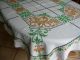 Schwere Handbestickte Alte Leinen Tischdecke 130 X 165 Cm.  Drachenmotive.  Top. Tischdecken Bild 1