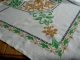 Schwere Handbestickte Alte Leinen Tischdecke 130 X 165 Cm.  Drachenmotive.  Top. Tischdecken Bild 2