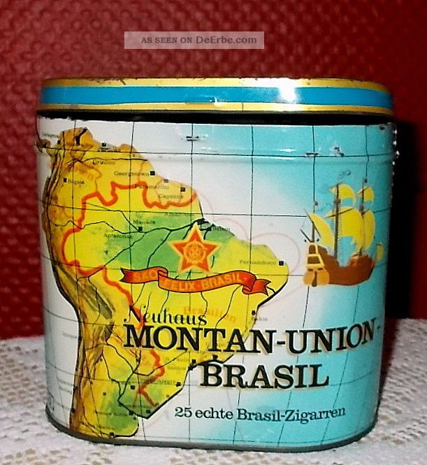 Antike Zigarrendose August Neuhaus & Cie Montana Union Brasil Shabby Vintage Haushalt Bild
