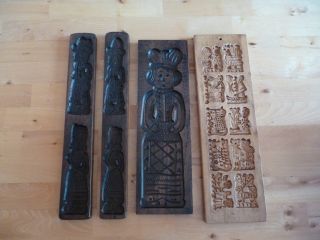 4 Stück Spekulatiusformen - Printenformen Aus Holz Bild