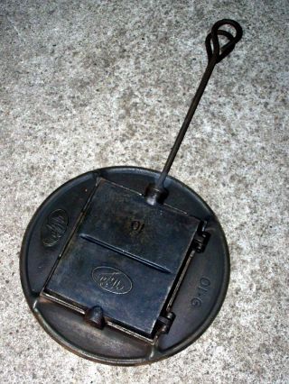 Altes Großes Guss Waffeleisen Wifa 10 Mit Ofenring Kohleherd Waffle Iron Fer Bild