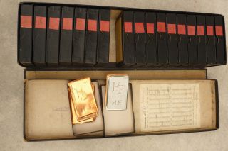 Abc - Stick - Schablonen,  18 Orig.  Kästen Von A - W Mit 366 Kleinen Kupferplatten Bild