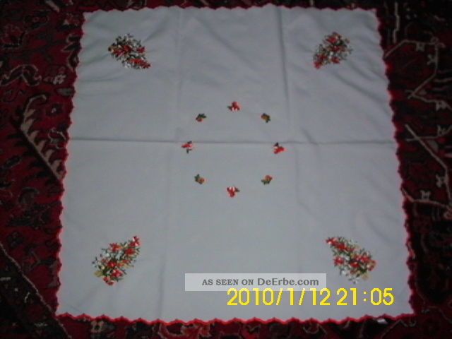 Neue Bezaubernde Weihnachtsdecke Mit Stickerein Ca.  84x84cm Tischdecken Bild