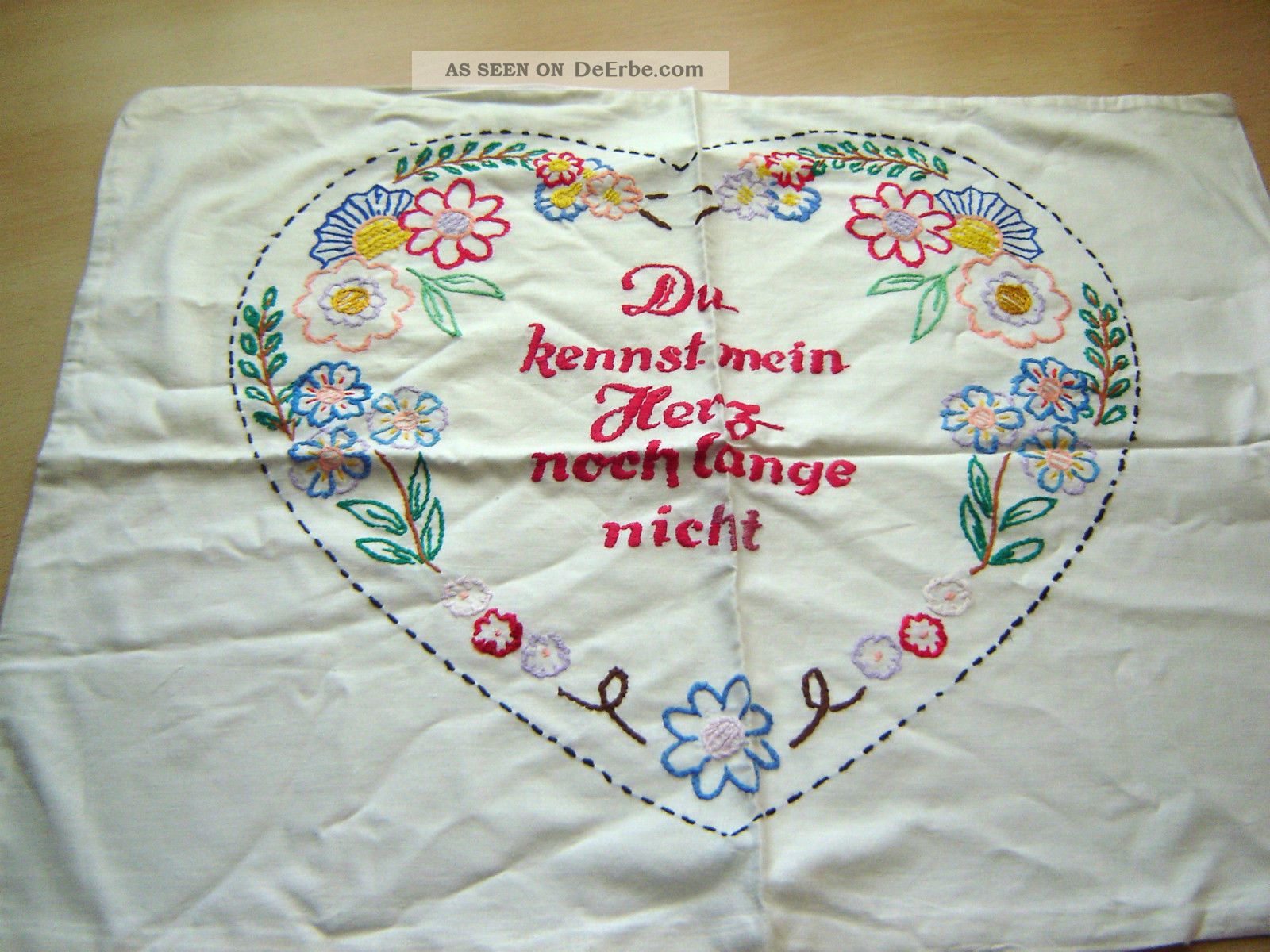 Kissenbezug Weiß,  Handstickerei,  Ca 54 X 41 Cm,  Um 1920,  Aus Nachlass Weißwäsche Bild