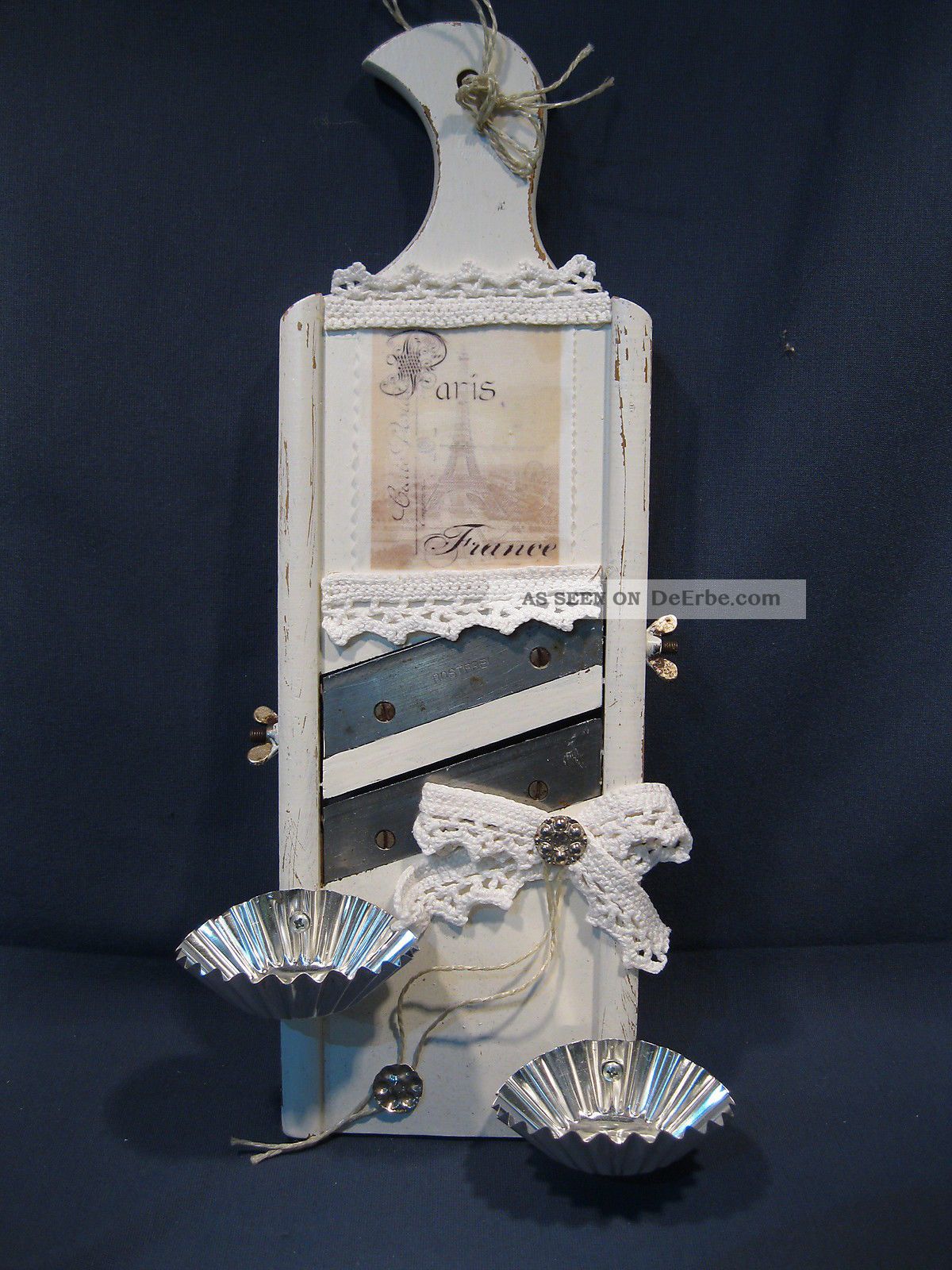 Küchenreibe Mit Teelichthalter Als Deko Shabby Stil Haushalt Bild