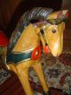 Altes Antikes Geschnitztes Holz Schaukelpferd Pferd Puppen Deko Karussell Antikspielzeug Bild 1