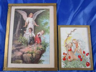 Bilder Gemälde Engel Mit Kinder Deko Deco Puppenstube Puppenhaus Um 1930/50 Bild