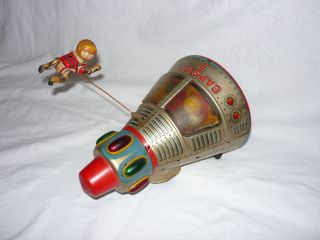 Blechspielzeug Masudaya / Modern Toys 1960 Spaceship / Raumfähre Capsule 7 Bild