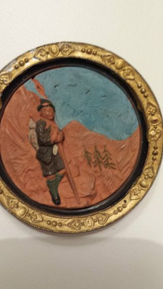 Puppenstube´n Zubehör Wandbild Porzellan Relief Messing Erhard Und Söhne ?lohnt Bild
