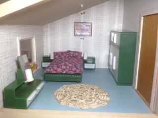 Schlafzimmer 60/70ziger Jahre Für Das Lundby Puppenhaus,  Puppenstube Hübsch Bild