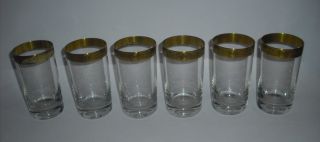 6 Kristall Gläser Trinkgläser Mäander Fries 24k Vergoldet Für Wasser Saft Bild
