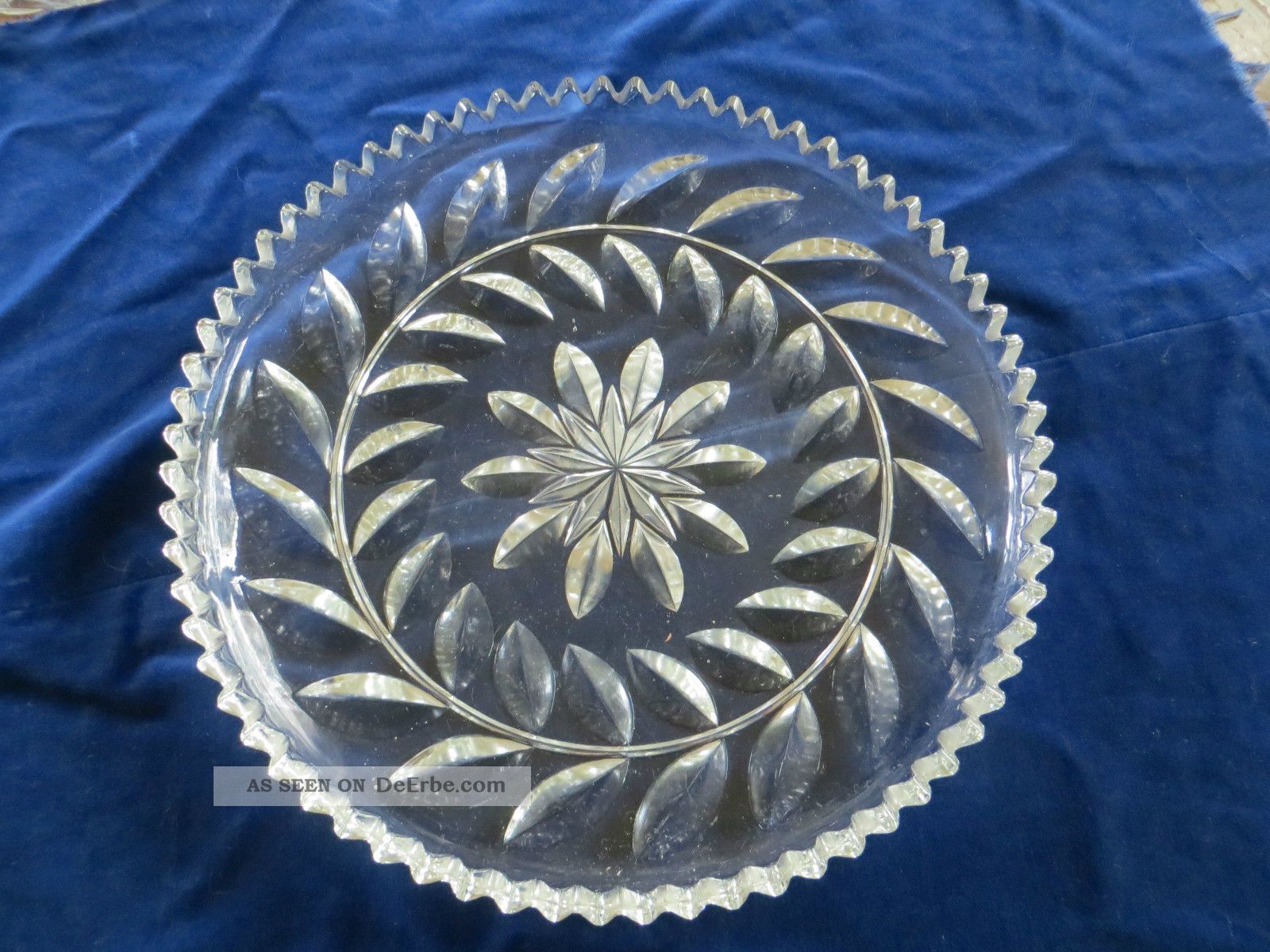 Nachlass_große Antike Schale Tortenplatte Bleikristall 1,  510 Kg Um1920_vintage Kristall Bild