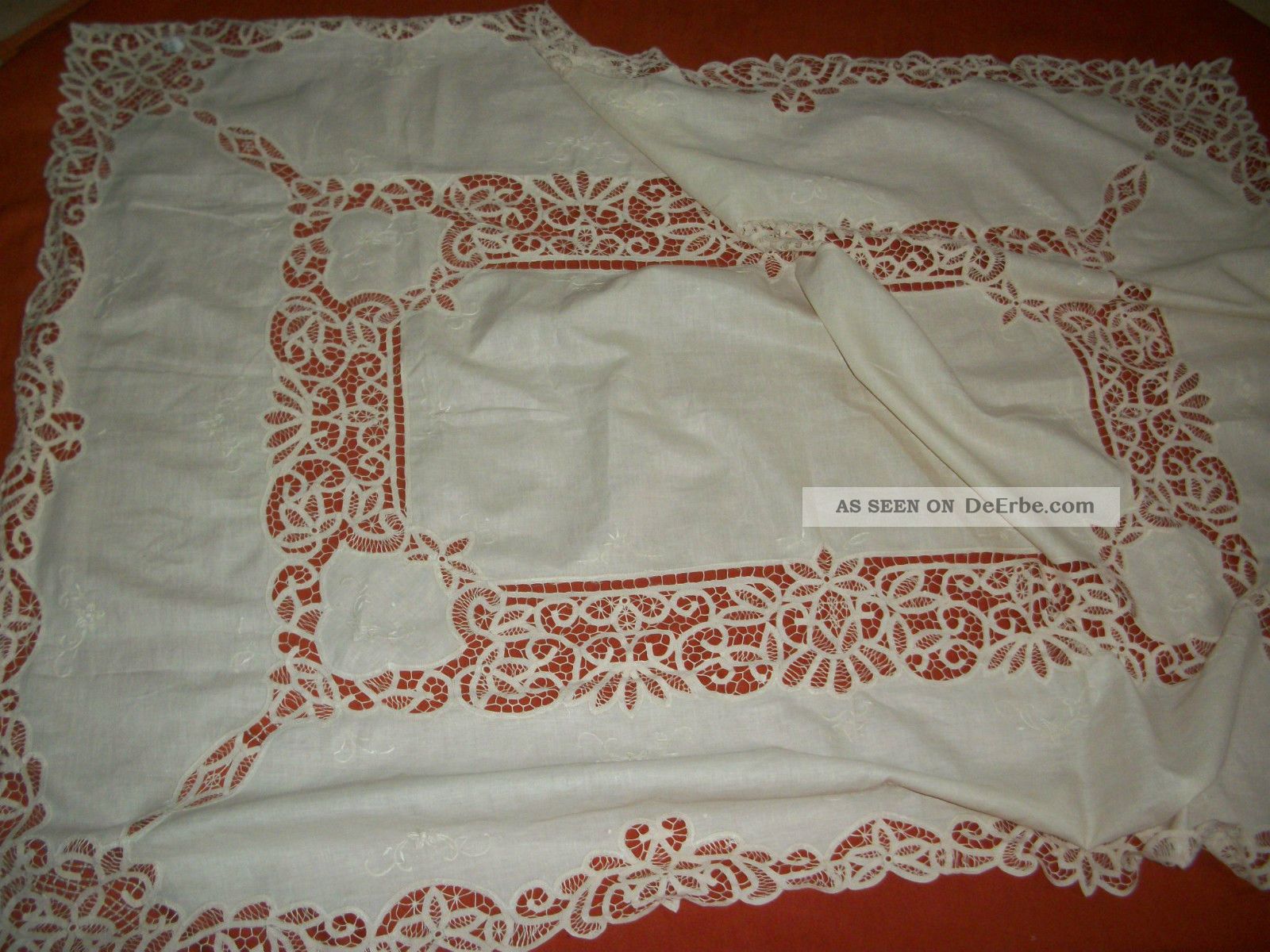 Leinen Tischdecke Traum Festliche Tischdecke Handarbeit 170 X130cm Wie Tischdecken Bild