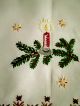 Advent Weihnacht Tischdecke Mitteldecke Tannenzweige Laterne Leinen Handbestickt Tischdecken Bild 1