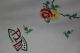 Antik Leinen Tischdecke Bunte Blumen Stickerei,  2 Monogramm Tischdecken Bild 2