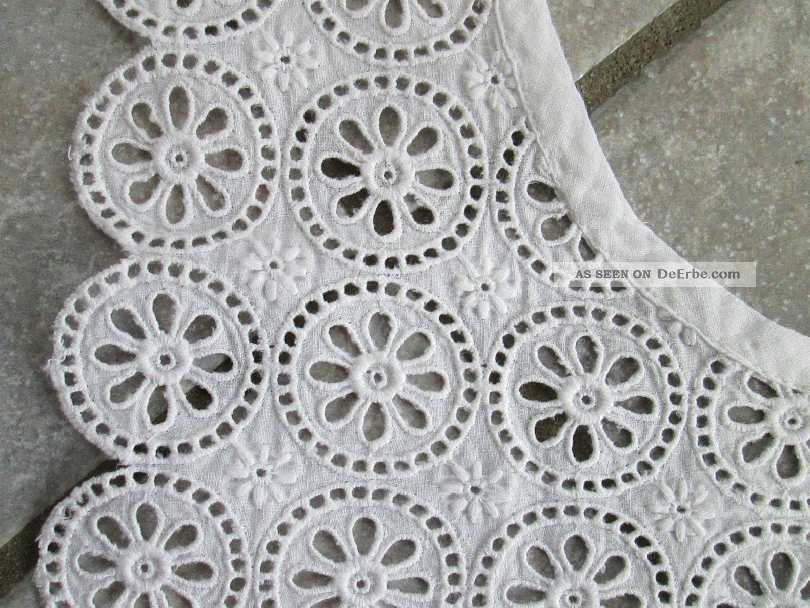 Alter Spitzenkragen Weiß Spitze Vintage Kragen Theater Shabby Chic Frankreich Textilien & Weißwäsche Bild