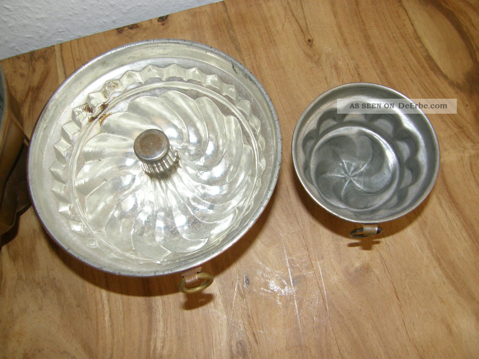 3 Kupferbackforme Antike Kupfer Backformen