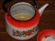 Alter Großer Emaille Kessel Wasserkessel Teekessel Ussr Shabby Haushalt Bild 3