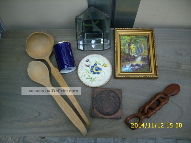 Konvolut 8 Teile Bild Untersetzer Ton Porzellan Holz Glas Ziegel Haushalt Deko Haushalt Bild
