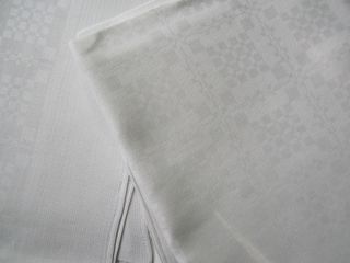 3 X Schöne Alte Tischdecken - Weiß - Mit Aufgestickten Initialen - 130x160cm Bild