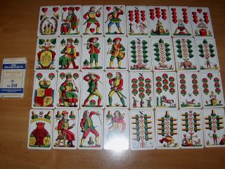 Alte Spielkarten Skat Kartenspiel Altenburger Einköpfige 32 Bl.  Böhm.  Bild Nr.  210 Bild