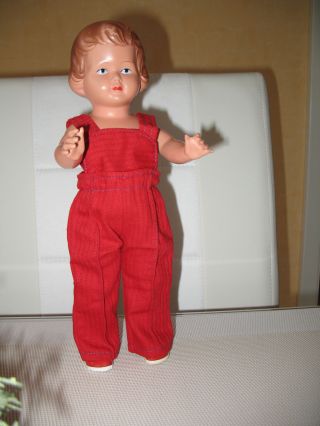 Vintage Puppensachen - Süße Puppenhose 60er Jahre Rot F.  26 Bis 28 Cm Puppe Bild