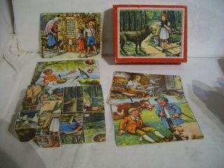 6 Märchen Puzzle Würfel Aus Holz Bild