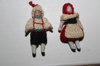 Zwei Sehr Alte Miniatur Porzellan - Puppen Püppchen Rarität Sammler Bild
